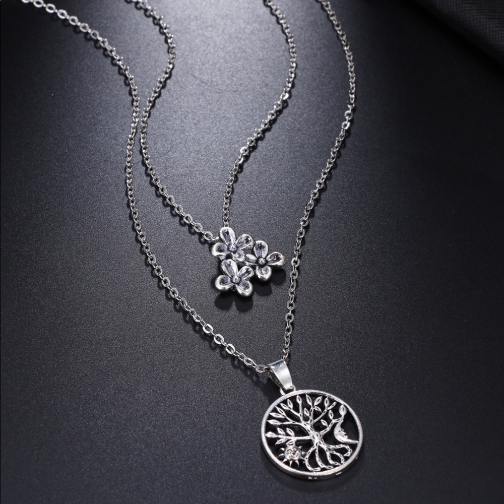 Link Chain, Botanical Pendant Necklace - Picture 5 of 8
